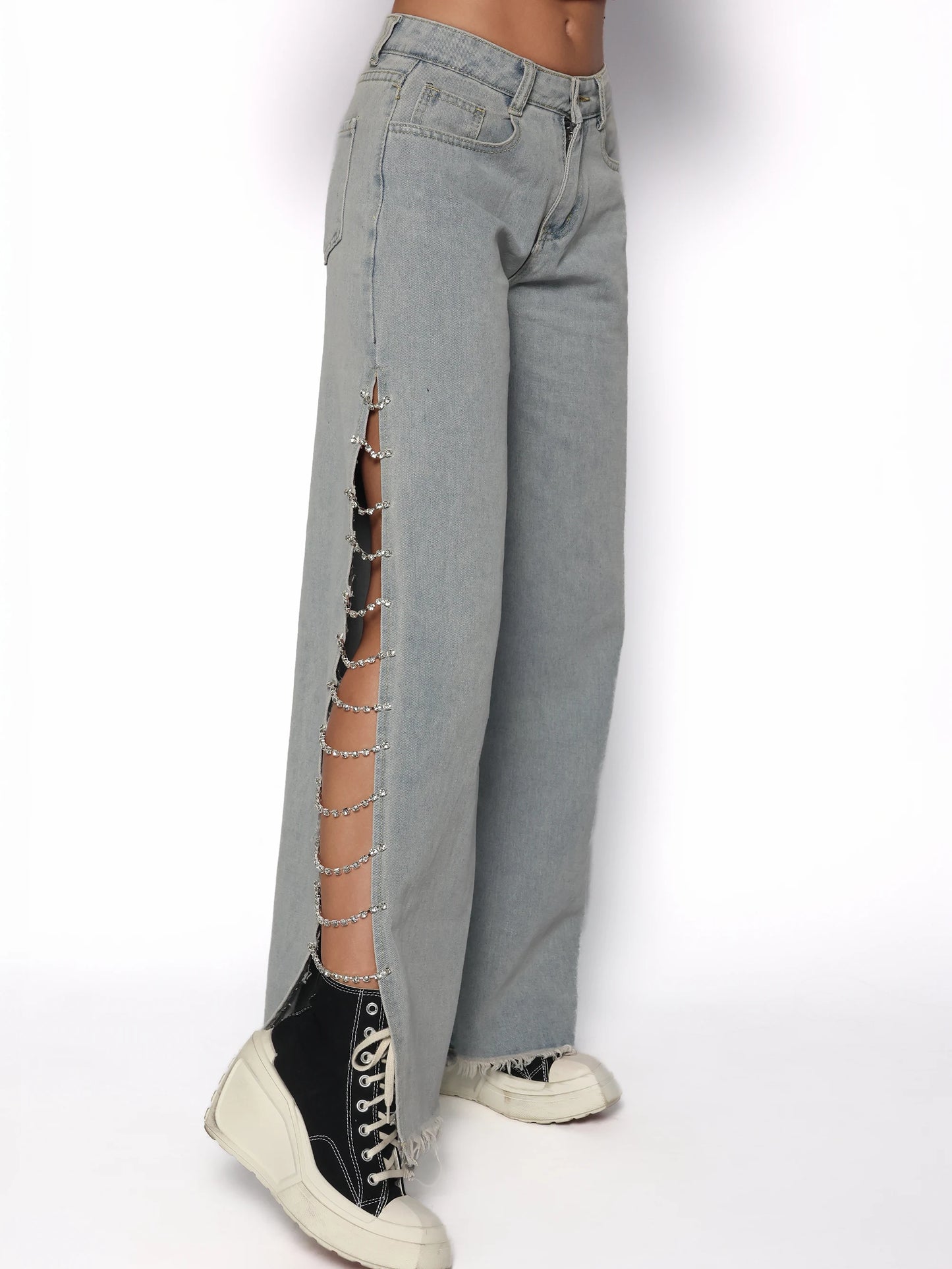 Pantaloni evazati cu detalii stralucitoare, Mira