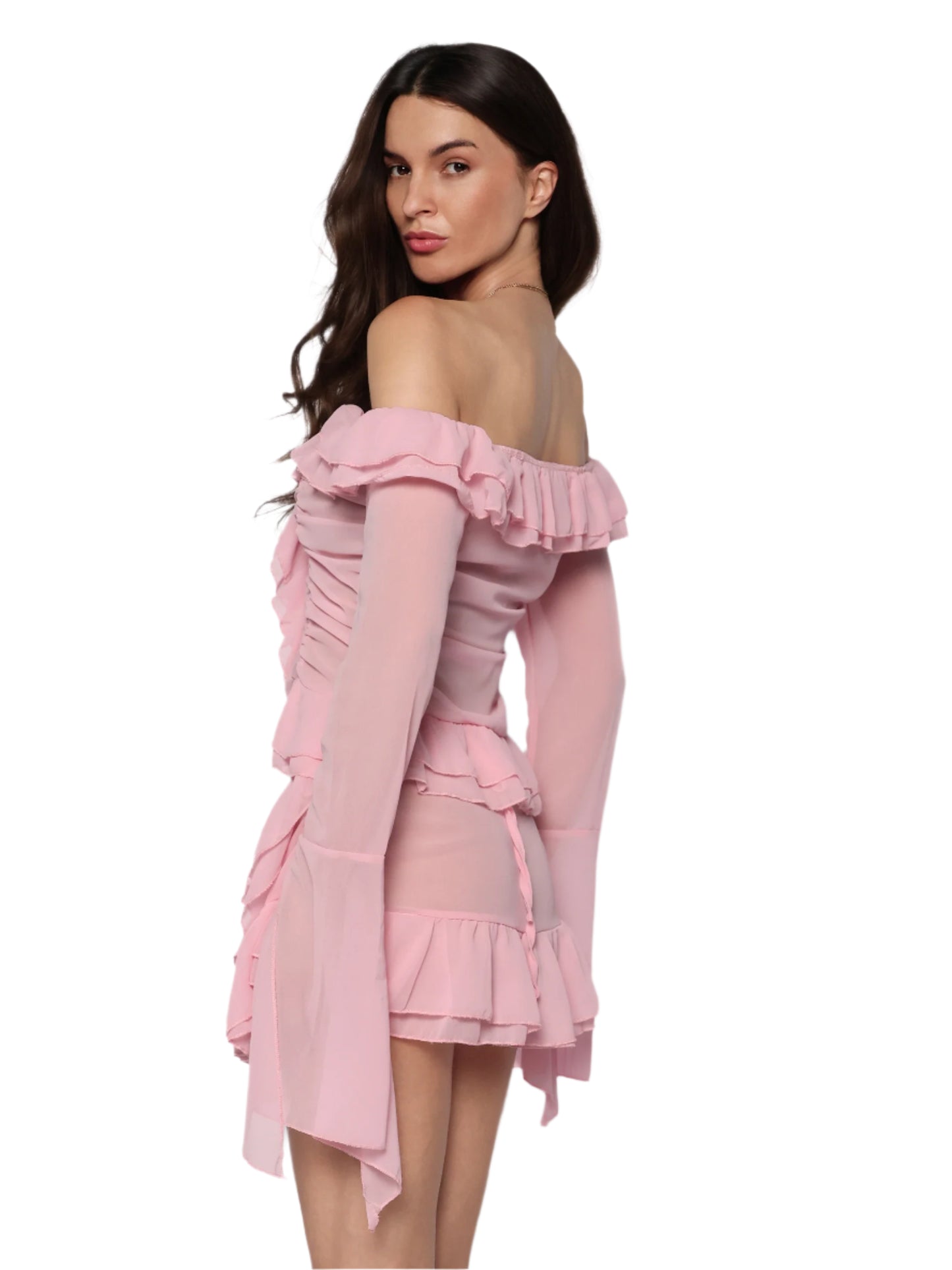 Rochie set camasa cu fusta parte peste parte, Lora