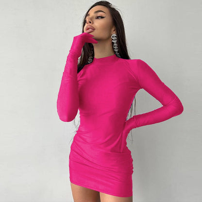 Rochie mini mulata cu manusi, Bianca
