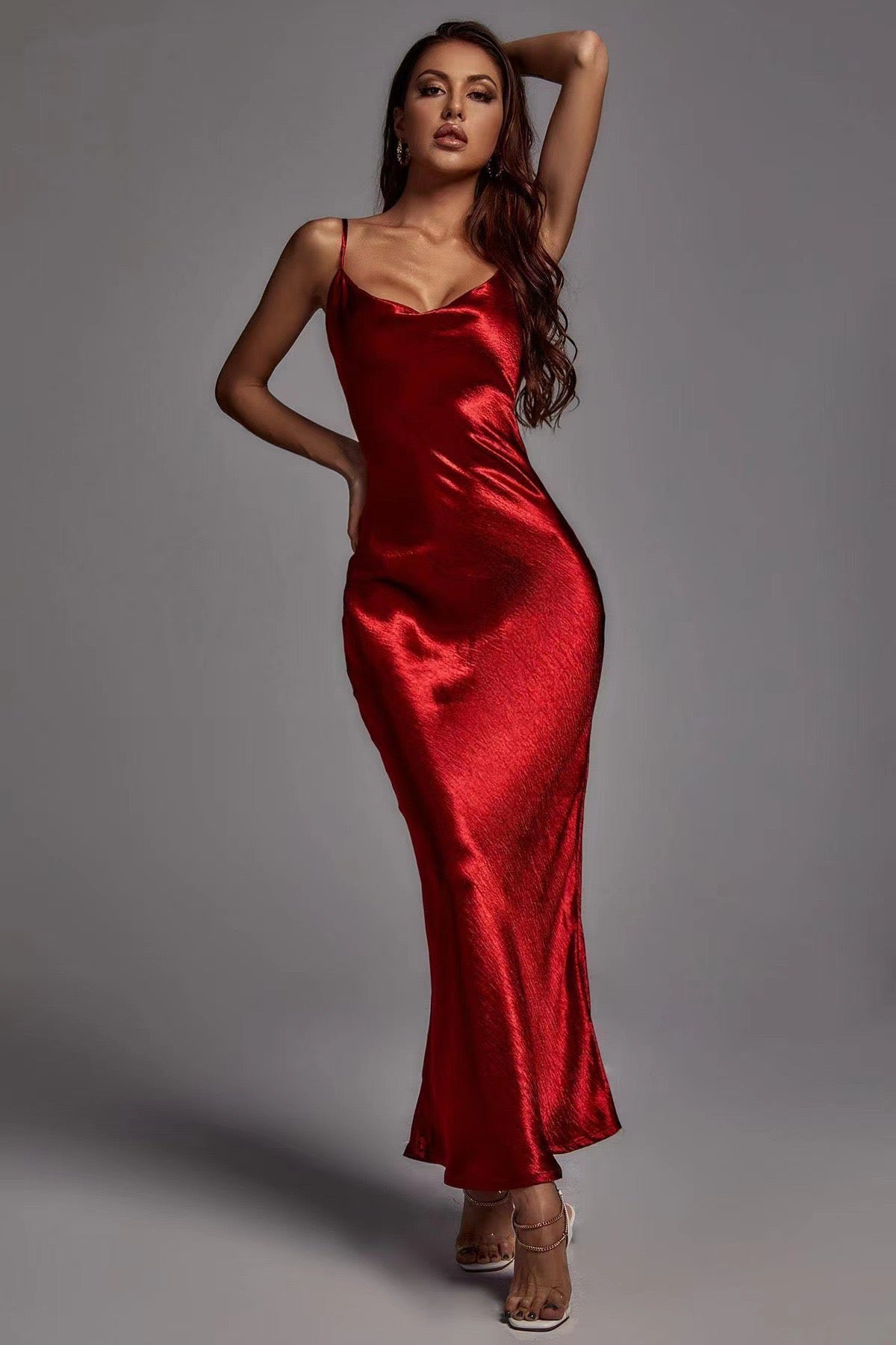 Rochie maxi cu aspect metalizat, Larisa
