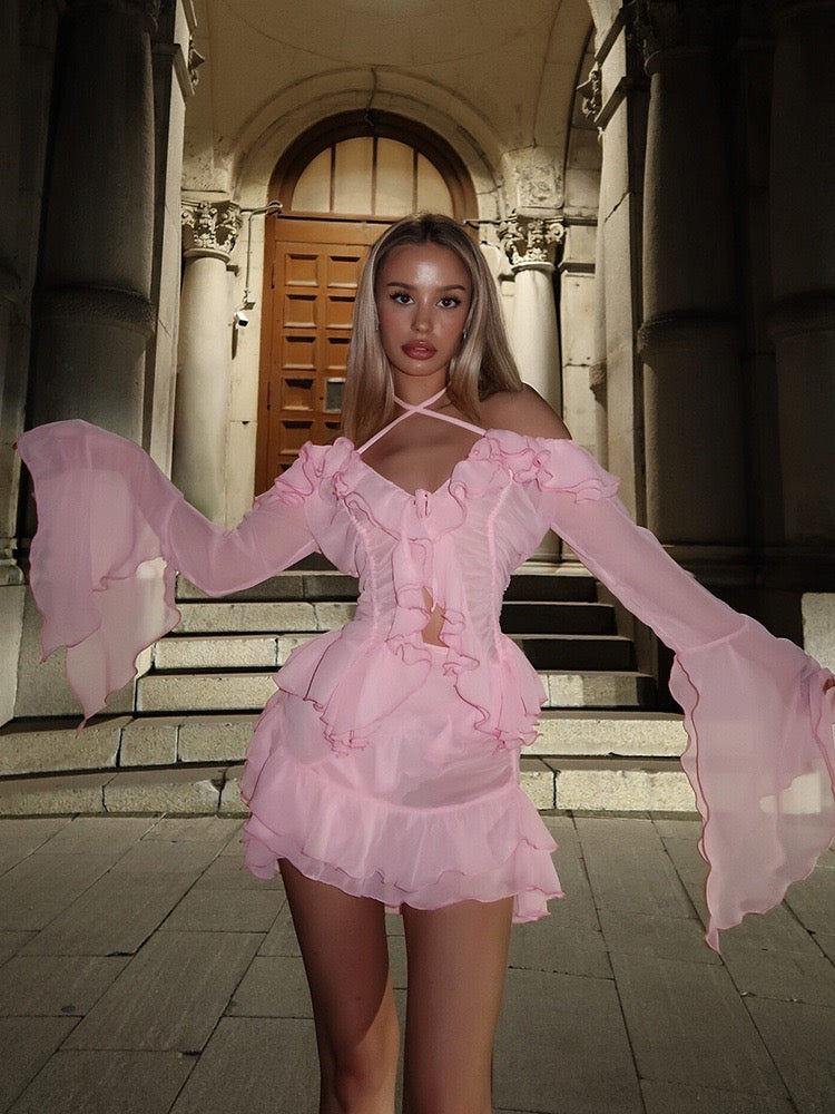 Rochie set camasa cu fusta parte peste parte, Lora