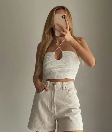 Top casual creponat, Kaia