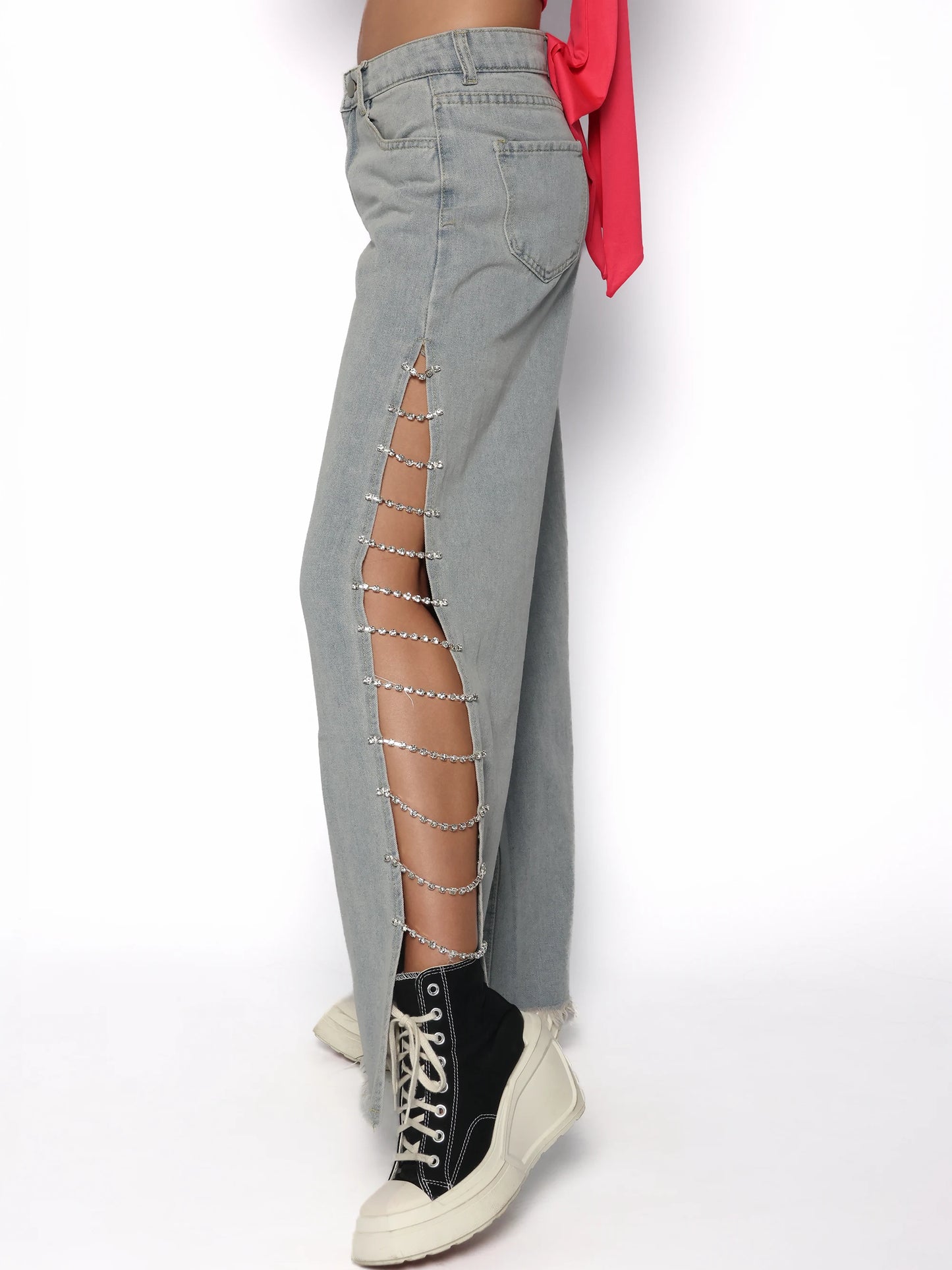 Pantaloni evazati cu detalii stralucitoare, Mira