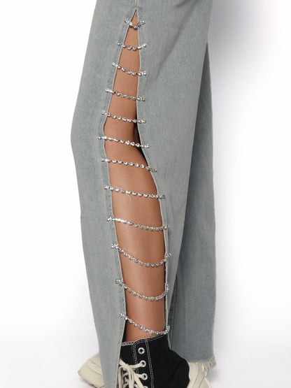 Pantaloni evazati cu detalii stralucitoare, Mira