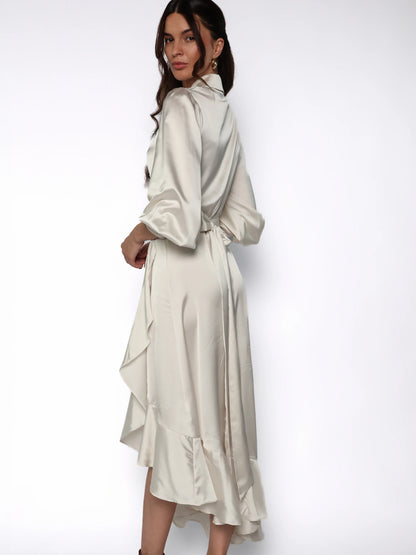Rochie satinata lunga tip halat, Athena