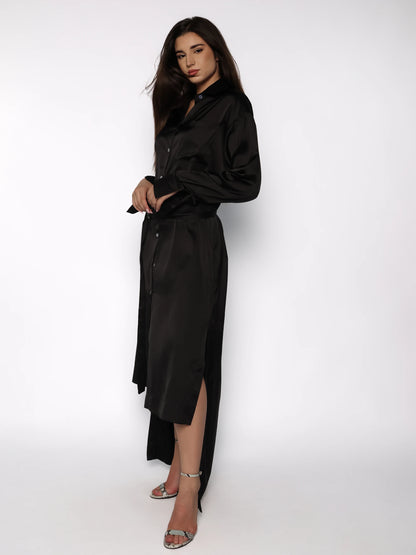 Rochie camasa satinata, Briana