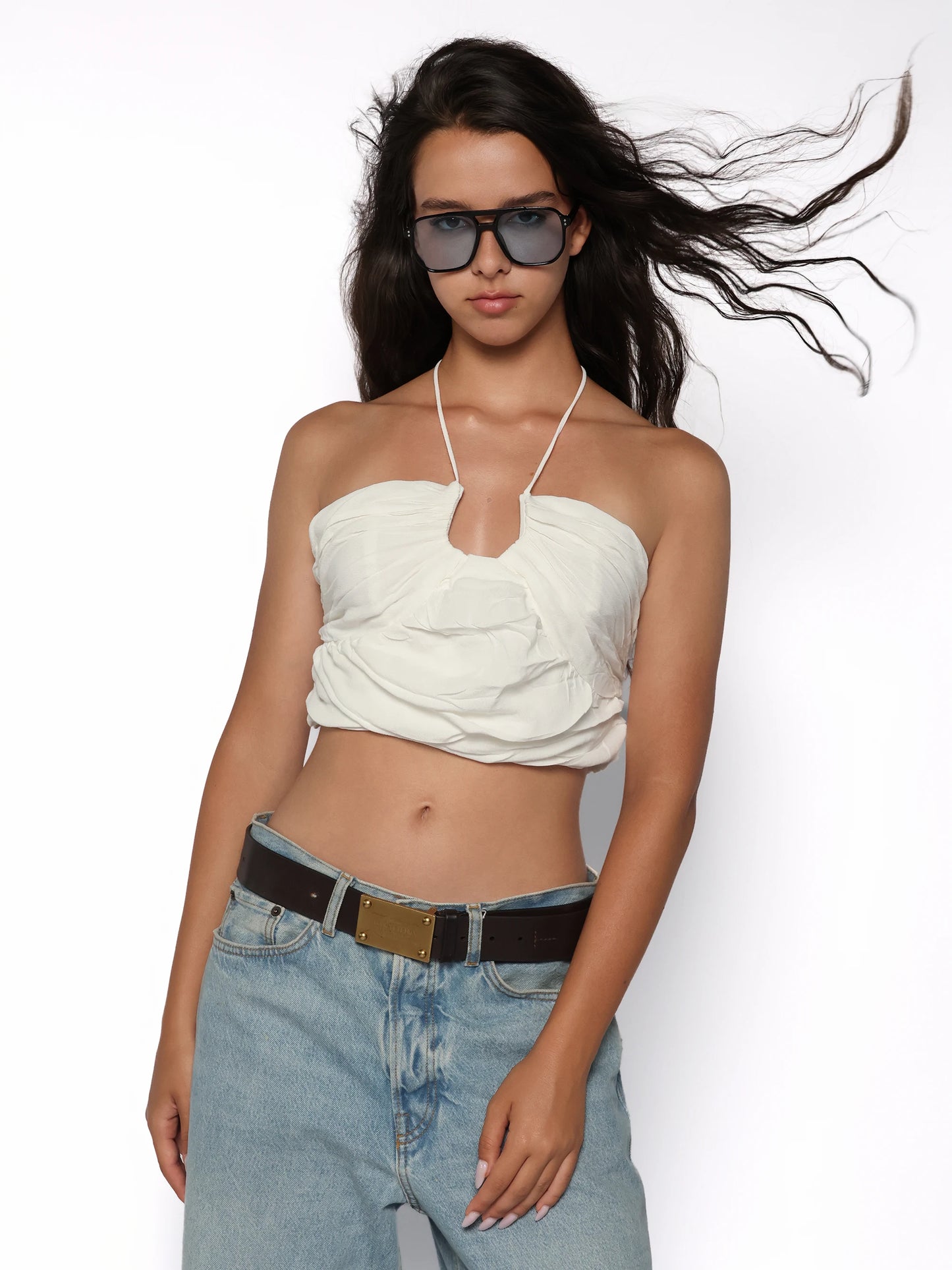 Top casual creponat, Kaia