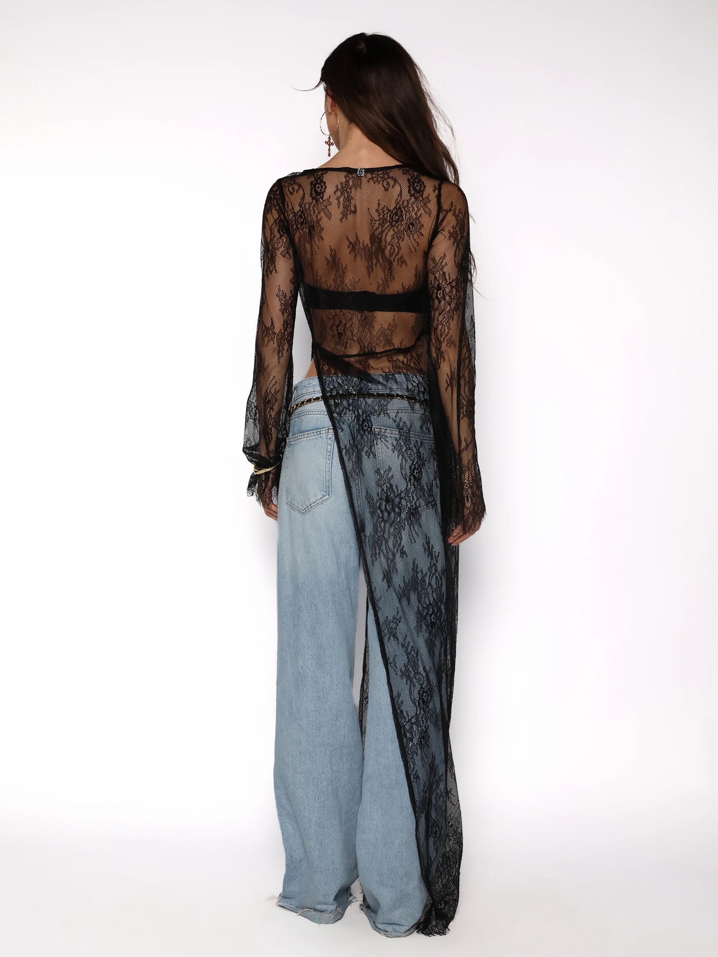 Bluza asimetrica din dantela fina, Paola