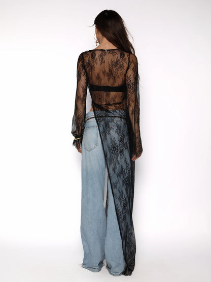 Bluza asimetrica din dantela fina, Paola