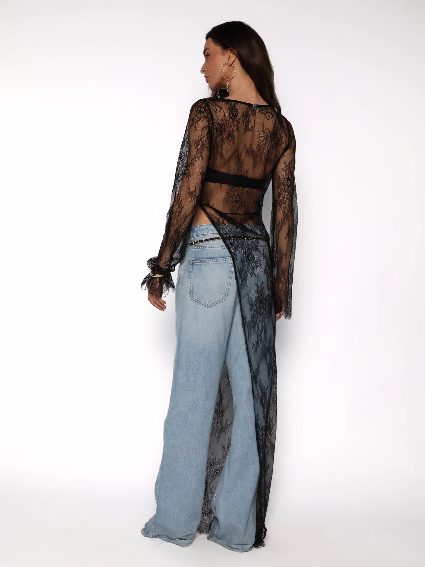 Bluza asimetrica din dantela fina, Paola