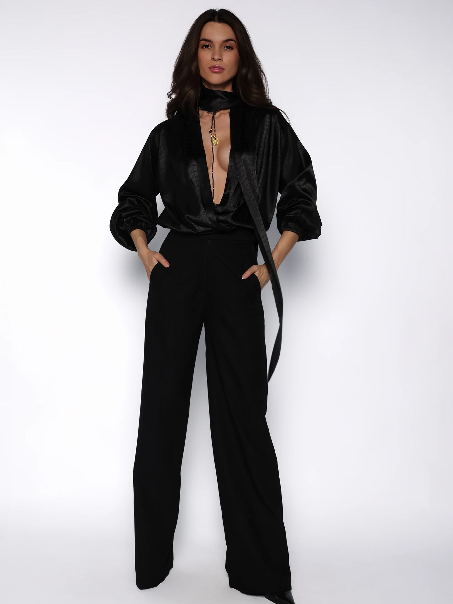 Bluza satinata piele de crocodil, Ava