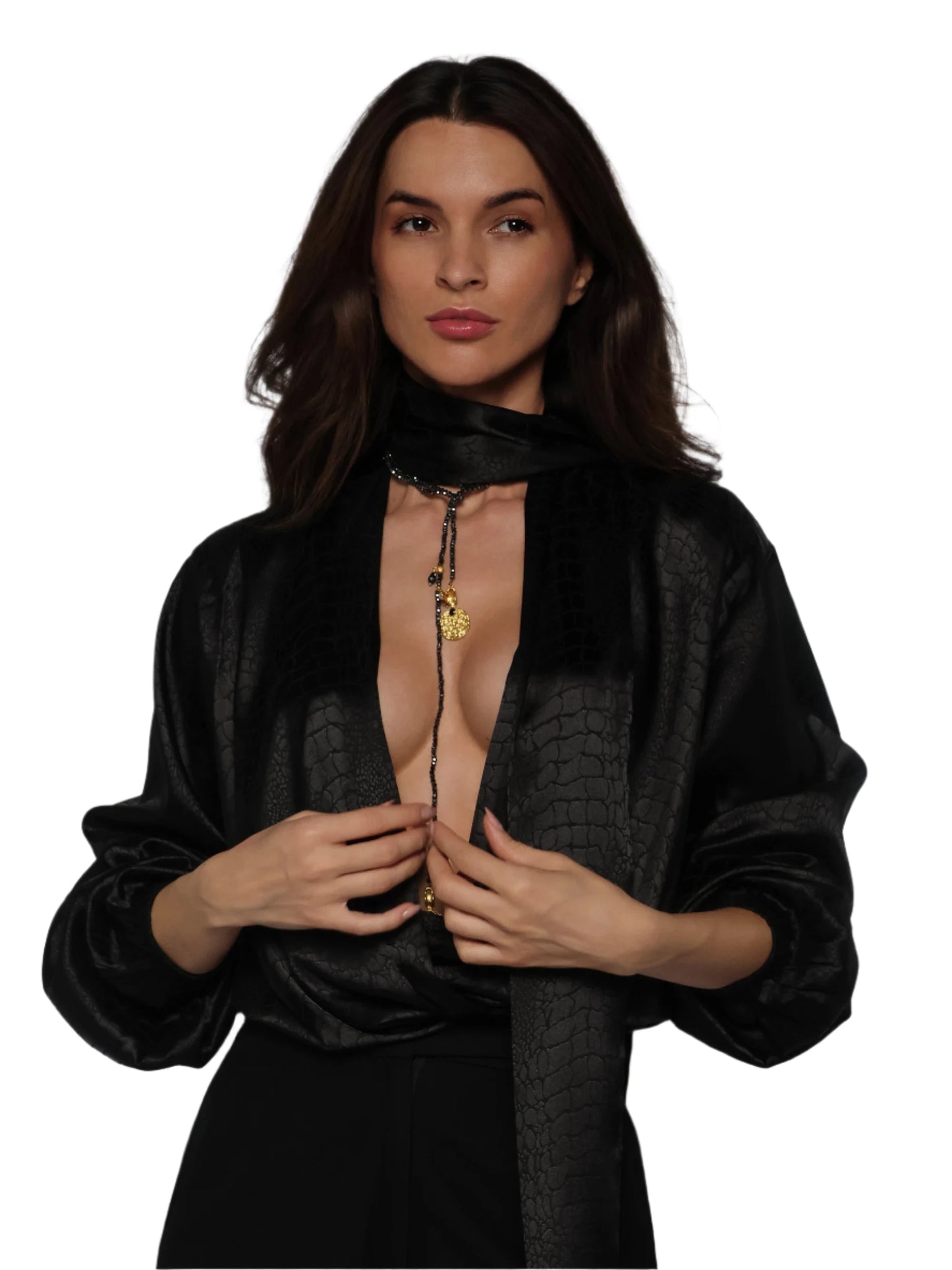 Bluza satinata piele de crocodil, Ava