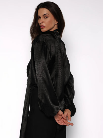 Bluza satinata piele de crocodil, Ava