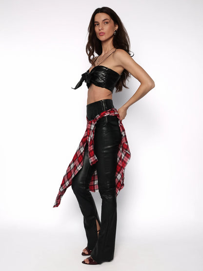 Top imitatie de piele cu prindere nod, Amara