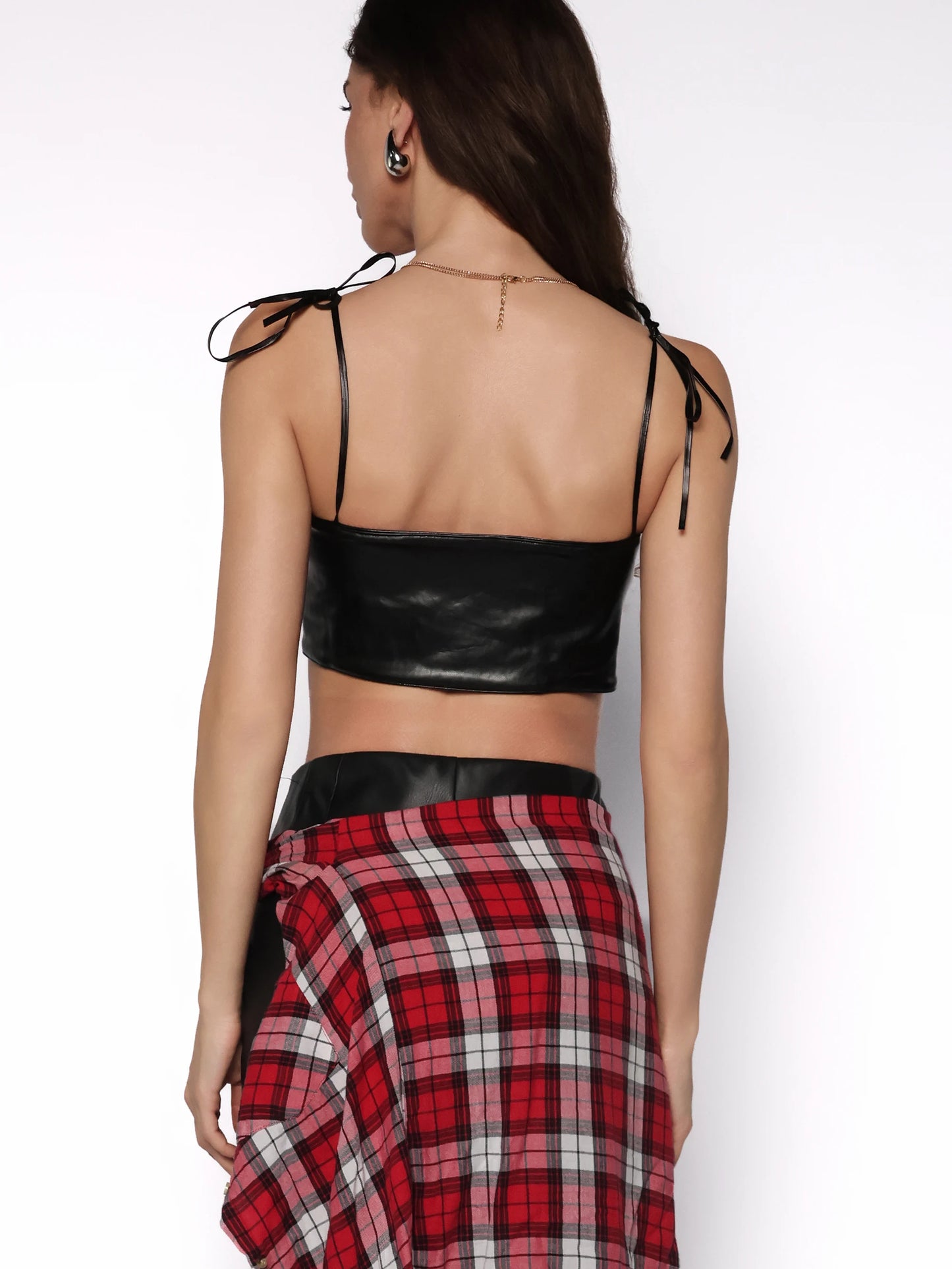 Top imitatie de piele cu prindere nod, Amara