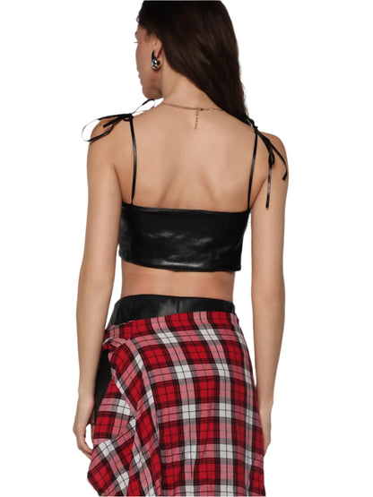 Top imitatie de piele cu prindere nod, Amara