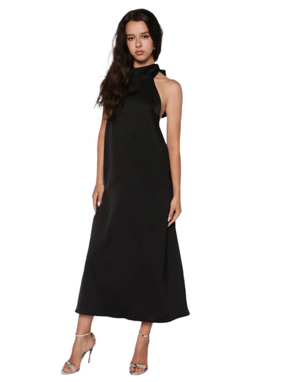 Rochie satinata in clos si cu spatele gol, Carla