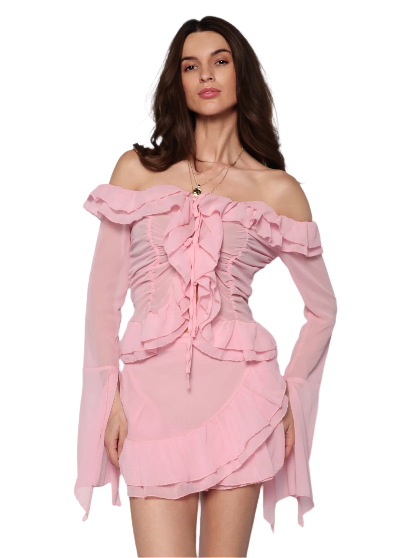 Rochie set camasa cu fusta parte peste parte, Lora