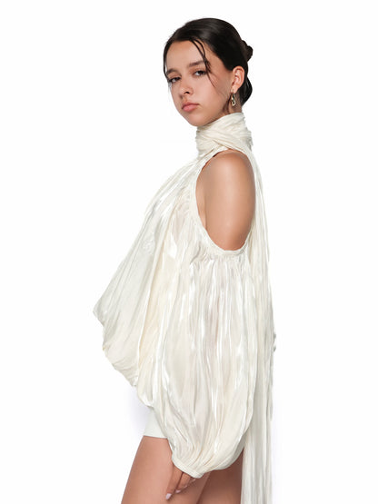 Bluza couture alba perlat, Valeria