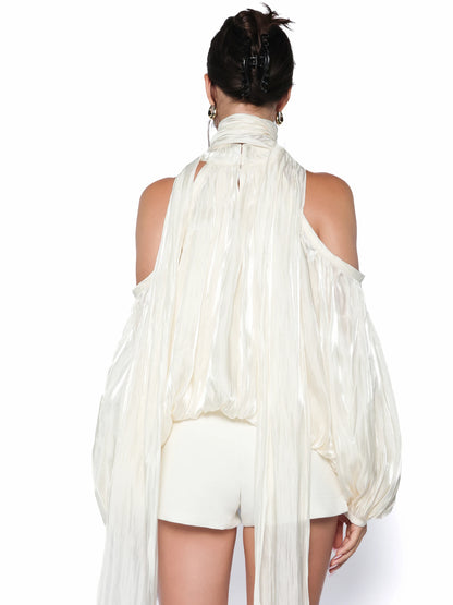 Bluza couture alba perlat, Valeria