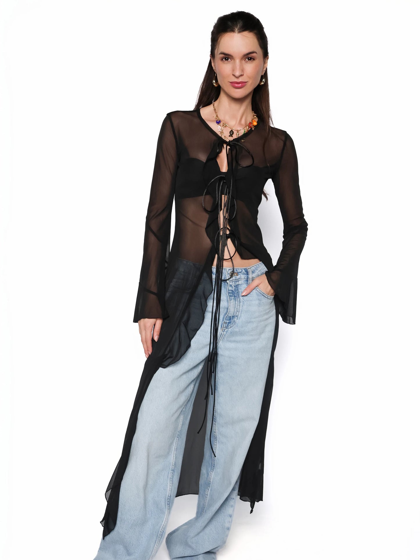 Kimono vaporos negru, Lidia