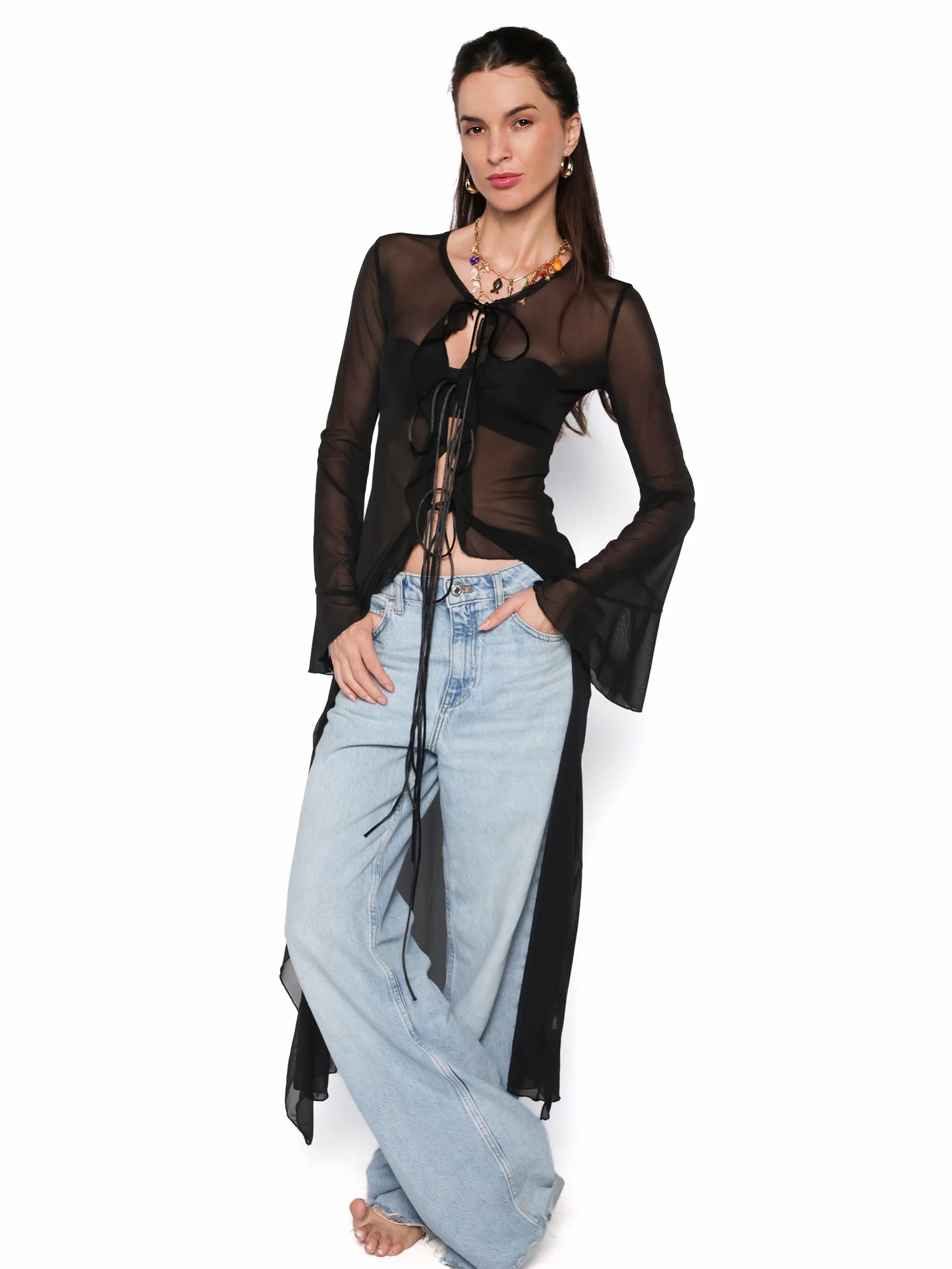 Kimono vaporos negru, Lidia