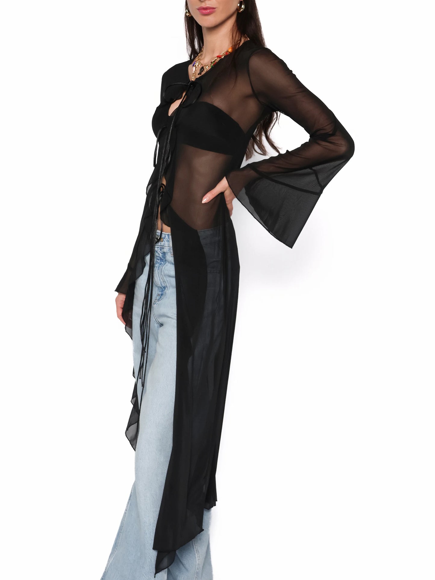 Kimono vaporos negru, Lidia