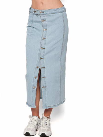 Fusta denim cu nasturi, Erica