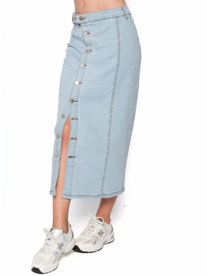 Fusta denim cu nasturi, Erica