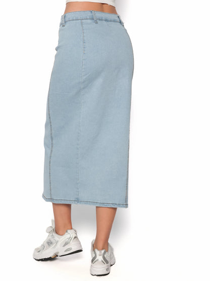 Fusta denim cu nasturi, Erica