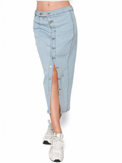 Fusta denim cu nasturi, Erica