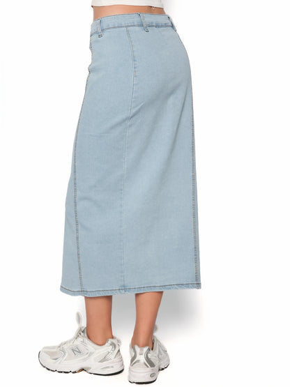 Fusta denim cu nasturi, Erica