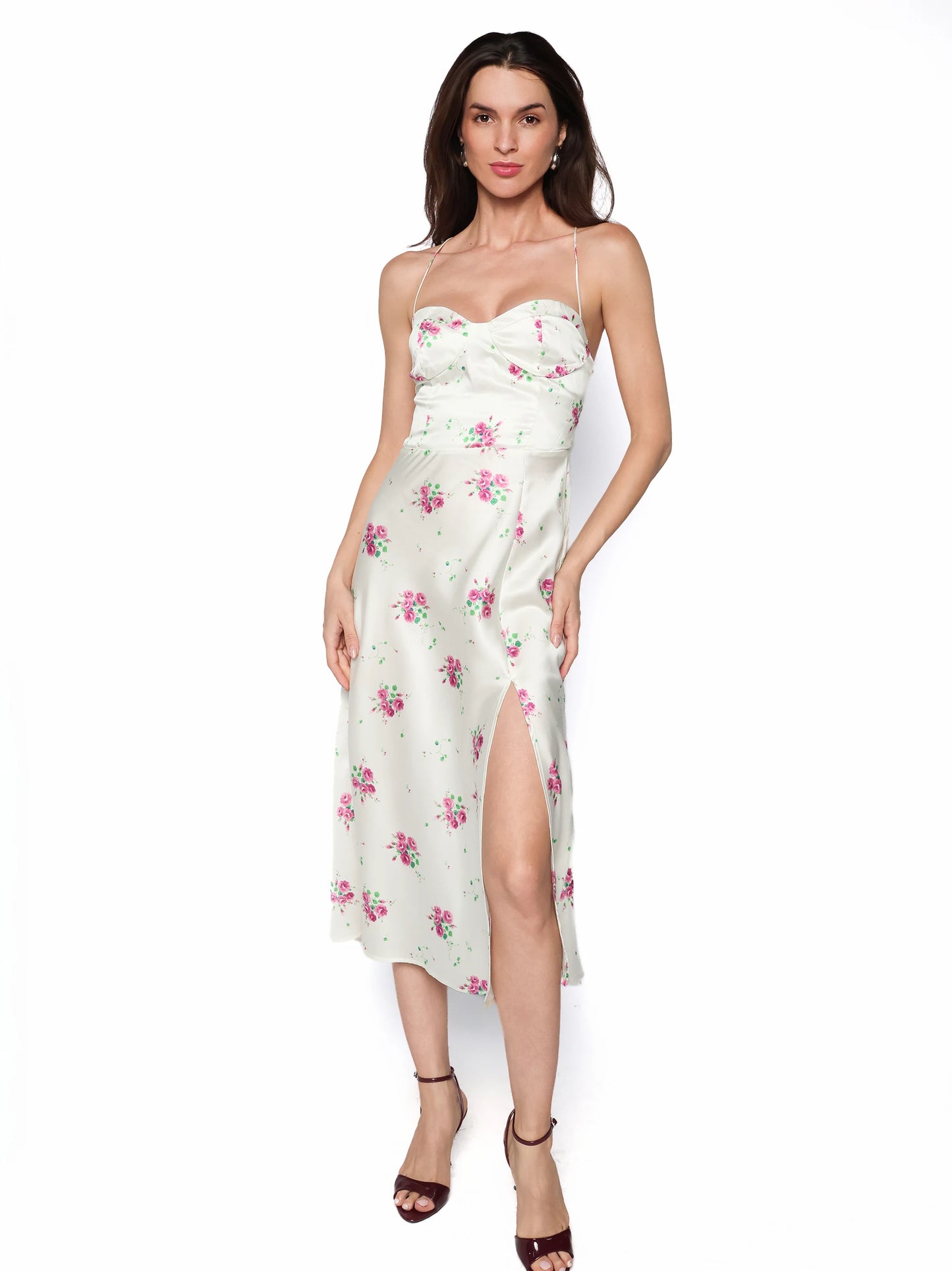 Rochie satinata florala, Soraya