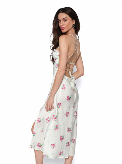 Rochie satinata florala, Soraya