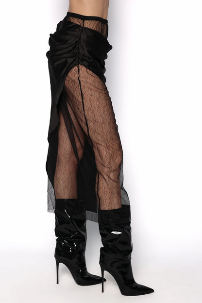 Fusta din satin si dantela, Kassandra