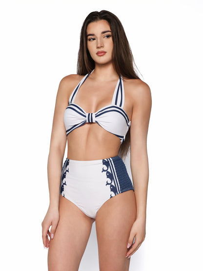 Set costum de baie cu pantaloni scurti, Marina