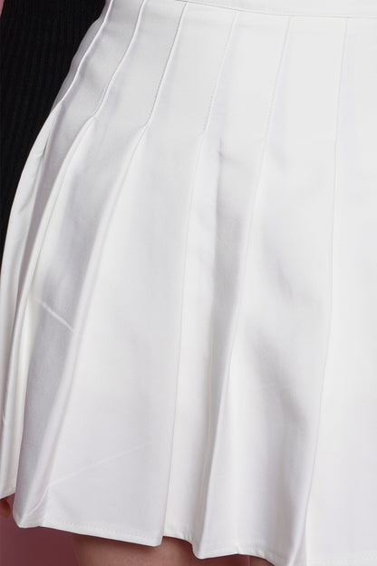 Fusta pantalon alba plisata