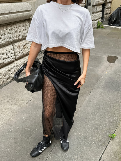 Fusta din satin si dantela, Kassandra