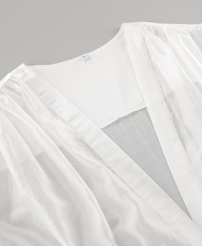 Camasa din voal transparent si satin, Perla