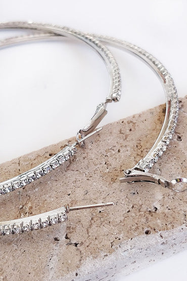 cercei rotunzi cu strasuri