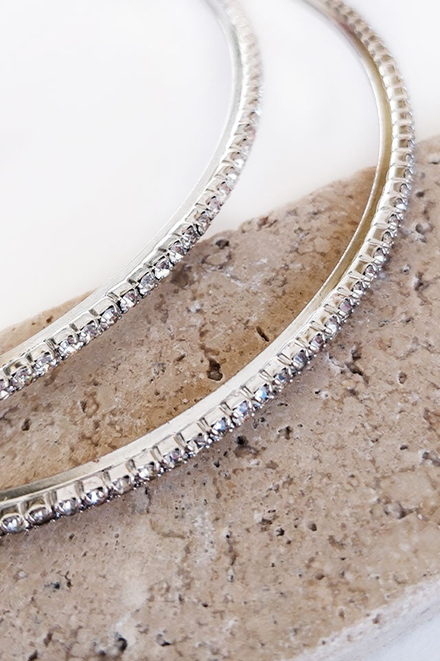 cercei rotunzi cu strasuri