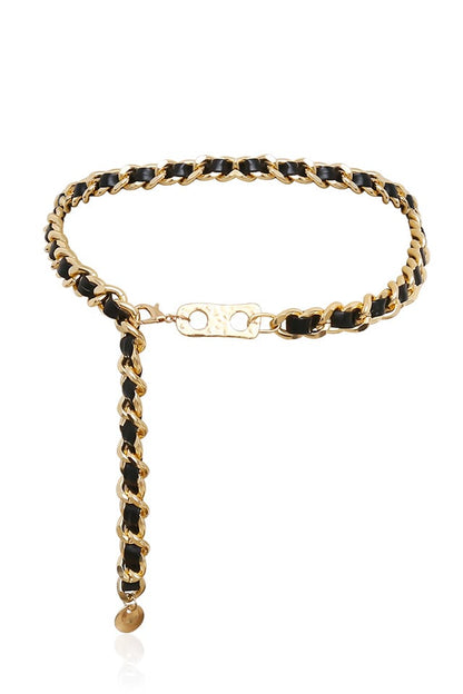 curea lant gros auriu cu piele neagra, have to have